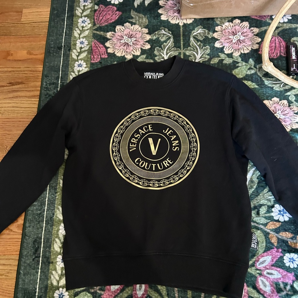 Versace Black and Gold Crewneck Sweater